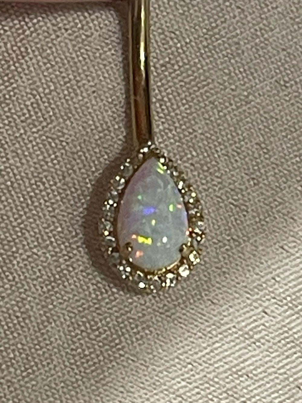 10K Gold Teardrop Opal Halo Body Jewelry - White Opal -Plus 12 more pieces.